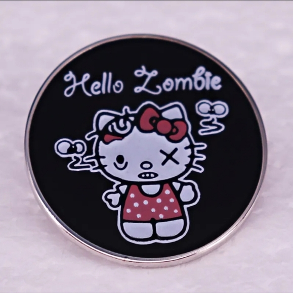 Hello Zombie ✦ Enamel Pin ✦ Hello Kitty as a Zombie Lapel Badge NWT - Picture 4 of 10